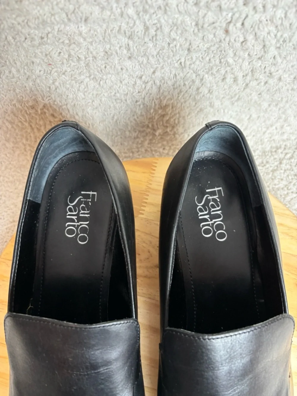 Franco Sarto Flex Shoes Womens 9.5M Bocca Slip On Square Toe Loafers in Black
